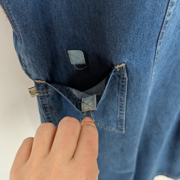 Denim Sleeveless A-Line Midi Dress - Picture 6 of 9